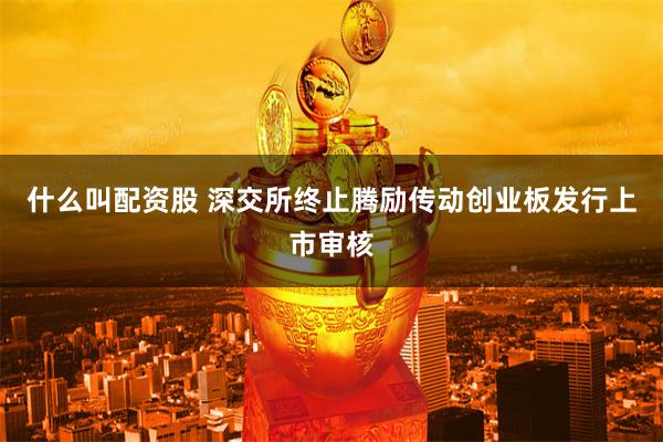 什么叫配资股 深交所终止腾励传动创业板发行上市审核